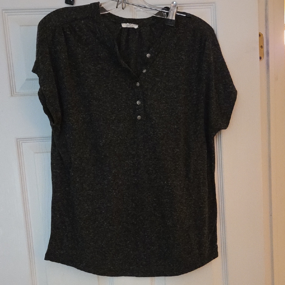 Ardene Charcoal Button-Up Blouse